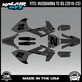 Graphics Kit for Husqvarna TC65 (2016-2023) TC 65 Bold Series - Smoke