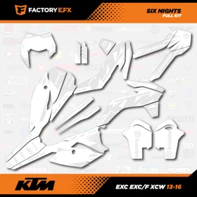 Whiteout 6 Nights Graphics Kit fits KTM 13-16 EXC EXC/F XCW 125 250 300 450