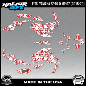 Graphics Kit for  YAMAHA FZ-07 MT-07 (2018-2020)  Digital Series - Red Shift