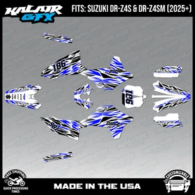 Graphics Kit for Suzuki DR-Z4S DR-Z4SM DRZ4SM 2025 2026 Twitch-BLUE-SHIFT