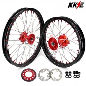 KKE Dirt BIke Wheels for Honda XR400R 1996-04 XR600R Red Silver Gold Black Hubs