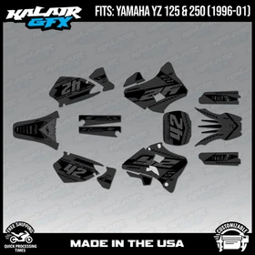 Graphics Kit for Yamaha YZ250 YZ125 (1996-2001) YZ 250 YZ 125 Lethal - Smoke