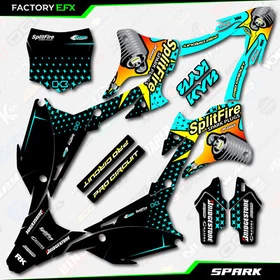 Cyan Spark Racing Graphics Kit fits 22-25 Kawasaki KX85 Kx112 Decal Kx 85 112