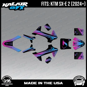Graphics Kit for KTM Electric Mini SXE2 (2024+) Bash Series - Magenta Shift