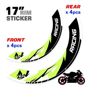 For Kawasaki Ninja 650R 06-24 23 22 Wheel Inner Rim Stickers 17 inch S10B Green