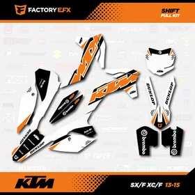 White & Orange Shift Graphics Kit fits KTM 13-15 SX SXF XC XCF 125 250 300 450