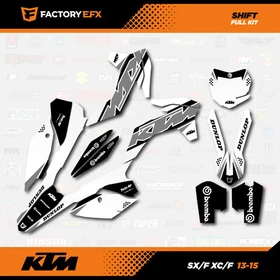 White & Gray Shift Graphics Kit fits KTM 13-15 SX SXF XC XCF 125 250 300 450