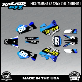 Graphics Kit for Yamaha YZ250 YZ125 (1996-2001) YZ 250 YZ 125 Paradise - Blue
