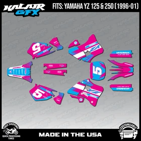 Graphics Kit for Yamaha YZ250 YZ125 (1996-2001) YZ 250 YZ 125 Turbo - Cyan