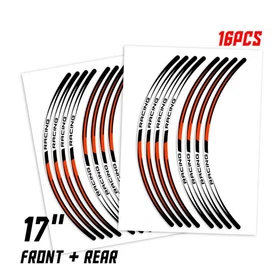 Orange RUSH2 Wheel Sticker 17 inch Rim For Kawasaki Z750 04 05 06 07 08 09 10 1