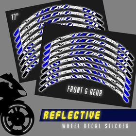 Reflective Rim Wheel Stickers Fits 17" SH11 For Yamaha MT07 MT-07 18-21 20 19