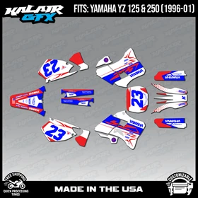 Graphics Kit for Yamaha YZ250 YZ125 (1996-2001) YZ 250 YZ 125 Evader- Blue Red