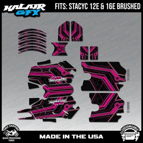 Graphics Kit for STACYC 12 EDRIVE and 16 EDRIVE BRUSHED Electron-magenta