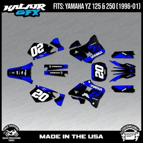 Graphics Kit for Yamaha YZ250 YZ125 (1996-2001) YZ 250 YZ 125 Spear - Black