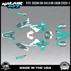 Graphics Kit for Suzuki DR-Z4S DR-Z4SM DRZ4SM 2025 2026 Blaze-TEAL