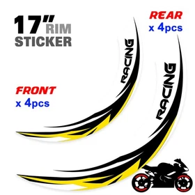 For Yamaha FZ07 MT-07 18-24 23 22 21 Wheel Inner Rim Stickers 17 inch S01W Red