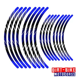 Blue LINE 02 MX Wheel Rim Sticker Decals For Honda XR 400R 1996-04 00 01 02 03