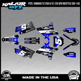 Graphics Kit for Yamaha YZ250 YZ125 (2002-2014) UFO PLASTICS Turbo - Blue