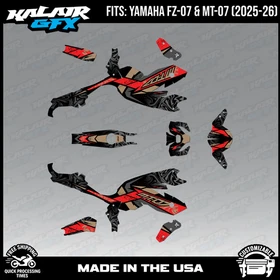 Graphics Kit for YAMAHA FZ-07 MT-07 (2025-2026) Cardiff Series-RED