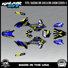 Graphics Kit for Suzuki DR-Z4S DR-Z4SM DRZ4SM 2025 2026 Veneer-YELLOW
