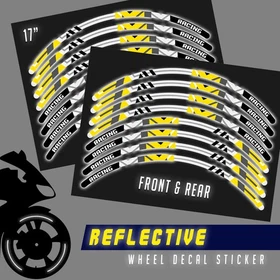 Yellow 17" Rim Reflective Wheel Stickers SH26 For Suzuki Bandit GSF 1250 13 14 1