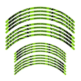 Green 21in 18in Front Rear Rim Wheel Sticker Decals For Yamaha YZ MX Dirt Bike