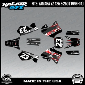 Graphics Kit for Yamaha YZ250 YZ125 (1996-2001) YZ 250 YZ 125 Viper - Grey Red