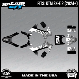 Graphics Kit for KTM Electric Mini SXE2 (2024+) Fatality Series - White