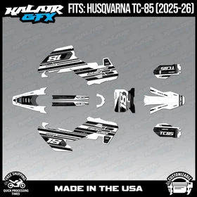Graphics Kit for Husqvarna TC85 (2025-2026) Warrior Series - WHITE