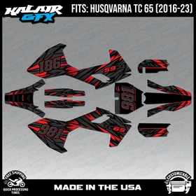 Graphics Kit for Husqvarna TC65 (2016-2023) TC 65 Twitch Series - Red