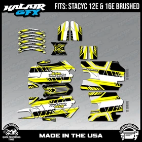 Graphics Kit for STACYC 12 EDRIVE and 16 EDRIVE BRUSHED Swift-yellow