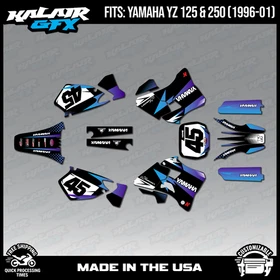 Graphics Kit for Yamaha YZ250 YZ125 (1996-2001) YZ 250 YZ 125 Division - Purple