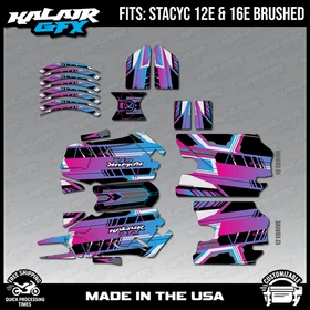 Graphics Kit for STACYC 12 EDRIVE and 16 EDRIVE BRUSHED Swift - Magenta Shift
