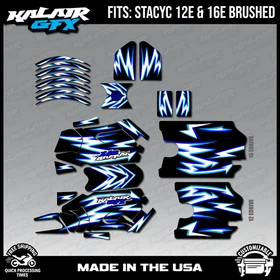 Graphics Kit for STACYC 12 EDRIVE and 16 EDRIVE BRUSHED Vizion Series - Blue