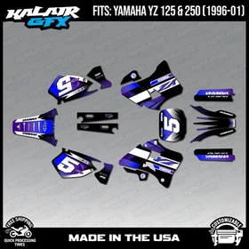 Graphics Kit for Yamaha YZ250 YZ125 (1996-2001) YZ 250 YZ 125 Turbo - Purple