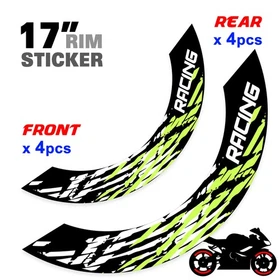 For Kawasaki Ninja 650R 06-24 23 22 Wheel Inner Rim Stickers 17 inch S07B Yellow