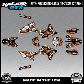Graphics Kit for Suzuki DR-Z4S DR-Z4SM DRZ4SM 2025 2026 Shatter-ORANGE