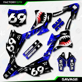 Blue Savage Camo Racing Graphics Kit fits 22-25 Kawasaki KX85 Kx 85 Decal Kx112