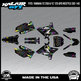Graphics Kit for Yamaha YZ250 YZ125 (2002-2014) UFO PLASTICS Twitch - Rainbow