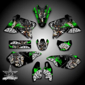 Kawasaki KLX 400 400R 400SR 2003 - 2006 GRAPHICS KIT DECALS OUTLAW BLACK GREEN