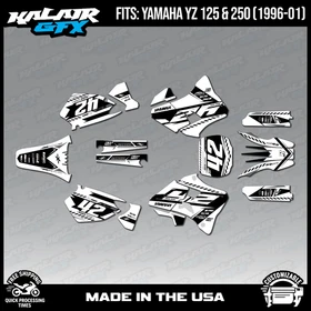 Graphics Kit for Yamaha YZ250 YZ125 (1996-2001) YZ 250 YZ 125 Lethal - White