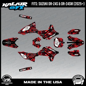 Graphics Kit for Suzuki DR-Z4S DR-Z4SM DRZ4SM 2025 2026 Shatter-RED