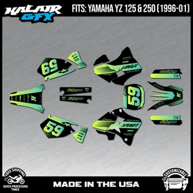 Graphics Kit for Yamaha YZ250 YZ125 (1996-2001) YZ 250 YZ 125 Swift - Lime