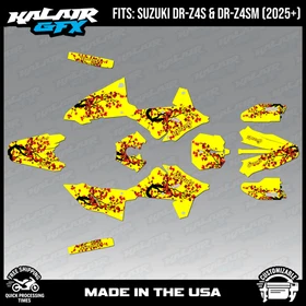Graphics Kit for Suzuki DR-Z4S DR-Z4SM DRZ4SM 2025 2026 Stim-YELLOW