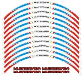 17" Wheel Rim Stripes Sticker Decal For DUCATI MULTISTRADA 1260 1200/S 950 V2 V4
