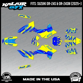 Graphics Kit for Suzuki DR-Z4S DR-Z4SM DRZ4SM 2025 2026 Whiplash-YELLOW-SHIFT