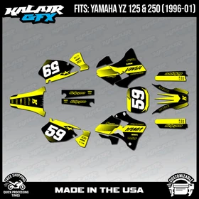 Graphics Kit for Yamaha YZ250 YZ125 (1996-2001) YZ 250 YZ 125 Swift - Yellow