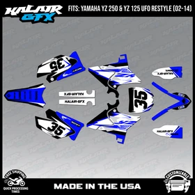 Graphics Kit for Yamaha YZ250 YZ125 (2002-2014) UFO PLASTICS Dream - Blue