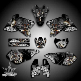 Kawasaki KLX 400 400R 400SR 2003 - 2006 GRAPHICS KIT DECALS OUTLAW BLACK