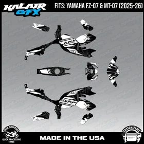 Graphics Kit for YAMAHA FZ-07 MT-07 (2025-2026) Hiroshima Series-WHITE
